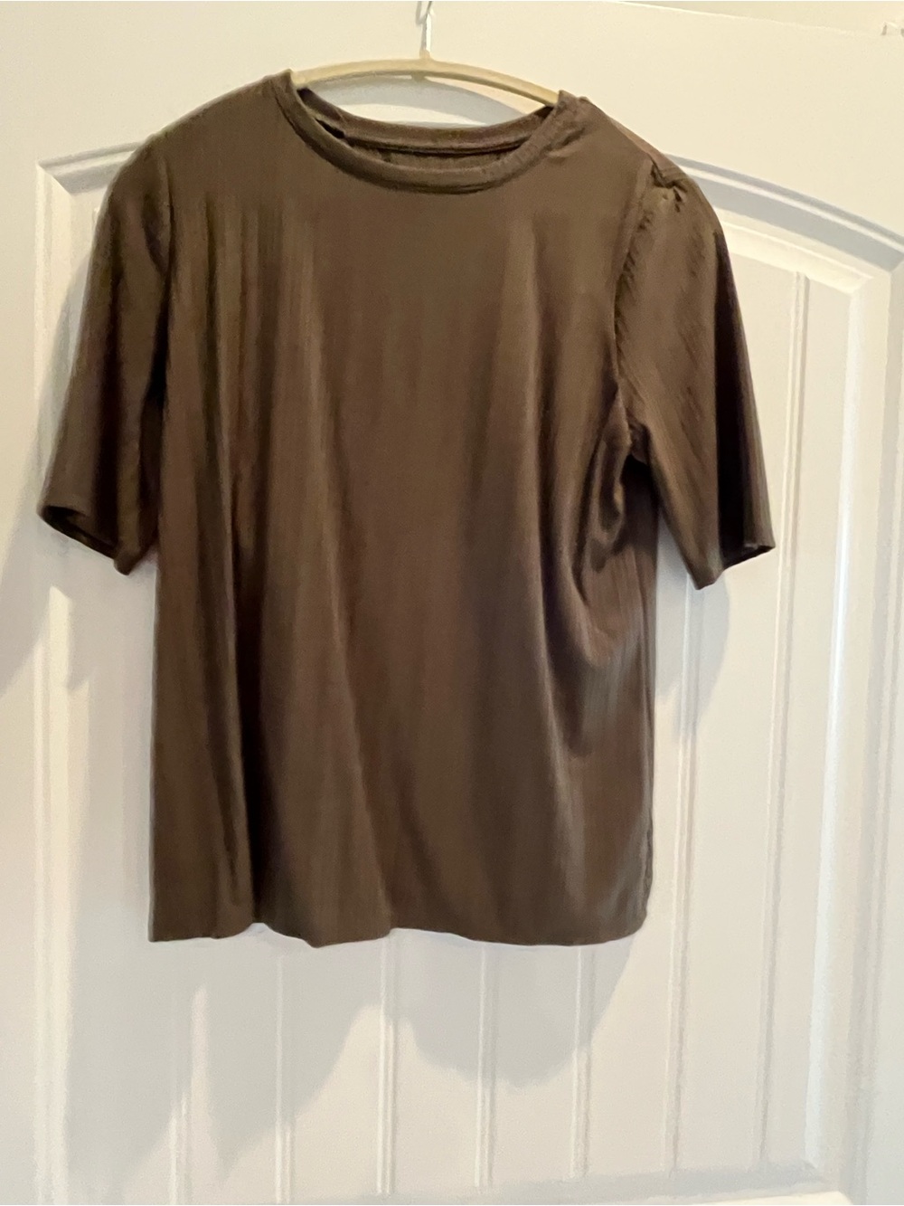Nine West Women's Short Sleeve Crewneck Top - Brown